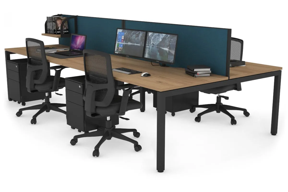 Quadro Square Legs 4 Person Office Workstation [1800L x 800W with Cable Scallop]