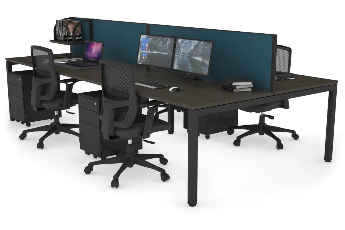 Quadro Square Legs 4 Person Office Workstation [1800L x 800W with Cable Scallop]