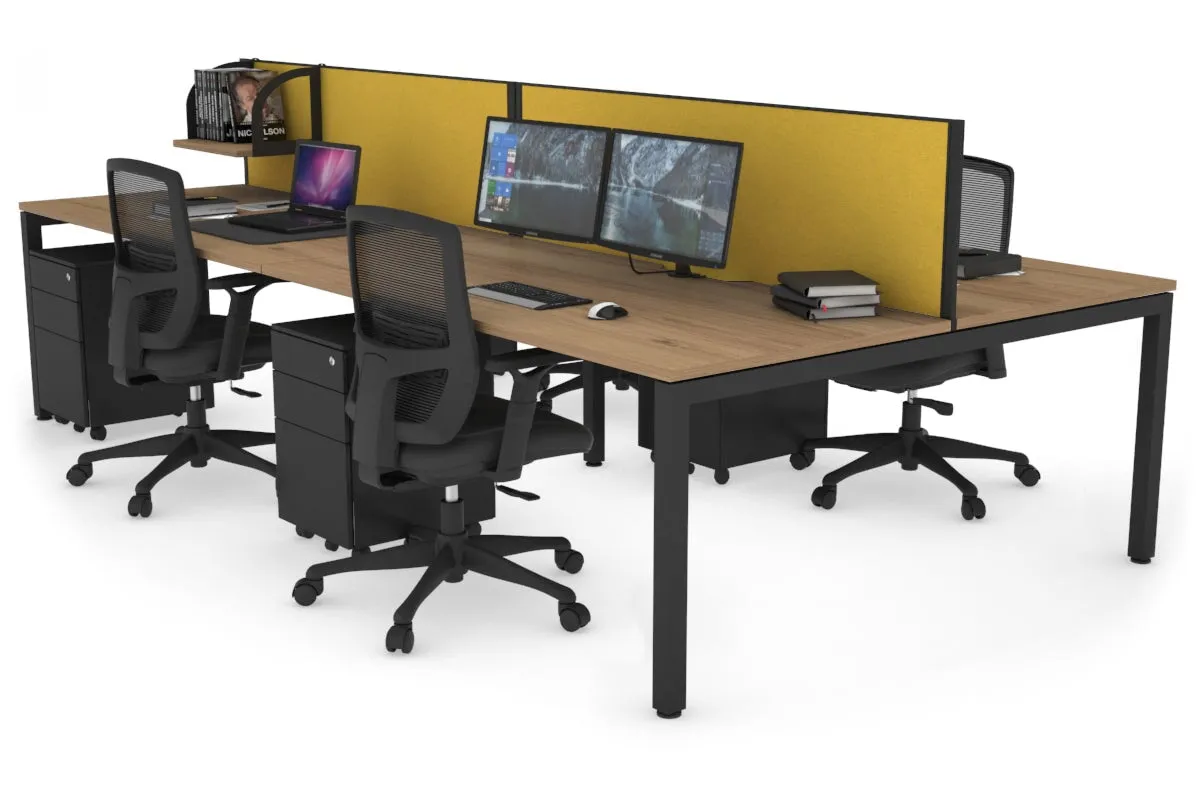 Quadro Square Legs 4 Person Office Workstation [1800L x 800W with Cable Scallop]
