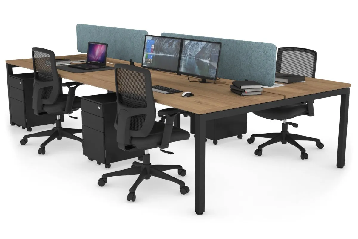 Quadro Square Legs 4 Person Office Workstation [1800L x 800W with Cable Scallop]