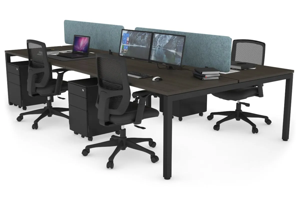 Quadro Square Legs 4 Person Office Workstation [1800L x 800W with Cable Scallop]