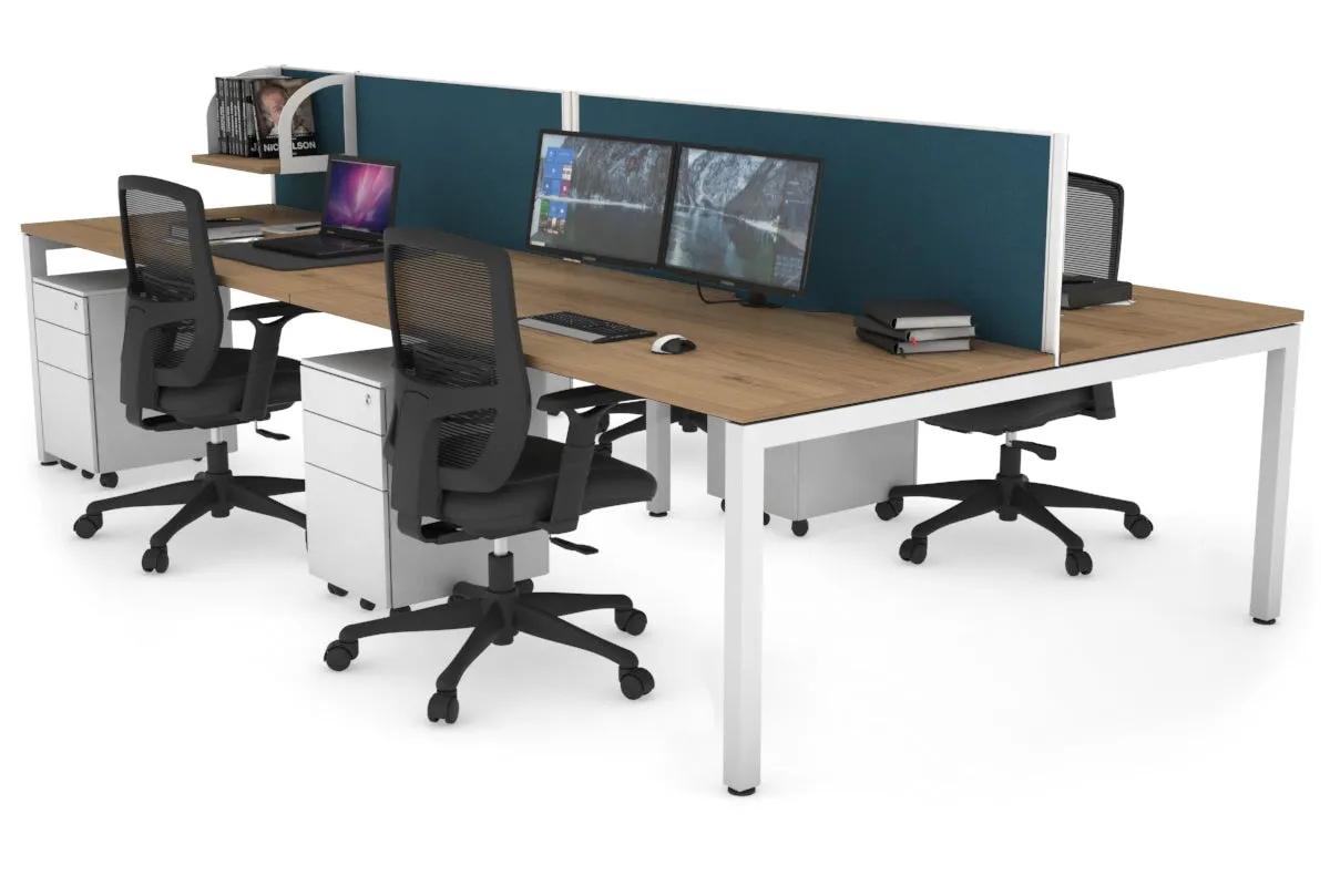 Quadro Square Legs 4 Person Office Workstation [1800L x 800W with Cable Scallop]