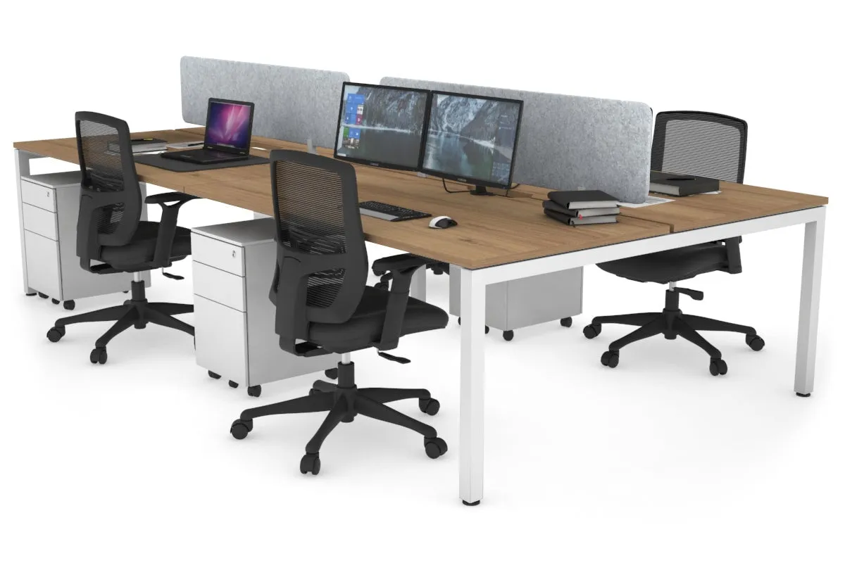 Quadro Square Legs 4 Person Office Workstation [1800L x 800W with Cable Scallop]