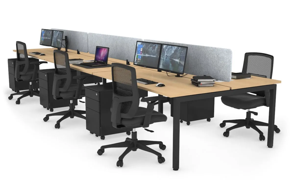 Quadro Square Legs 6 Person Office Workstation [1200L x 700W]
