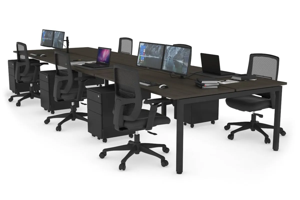 Quadro Square Legs 6 Person Office Workstation [1200L x 700W]