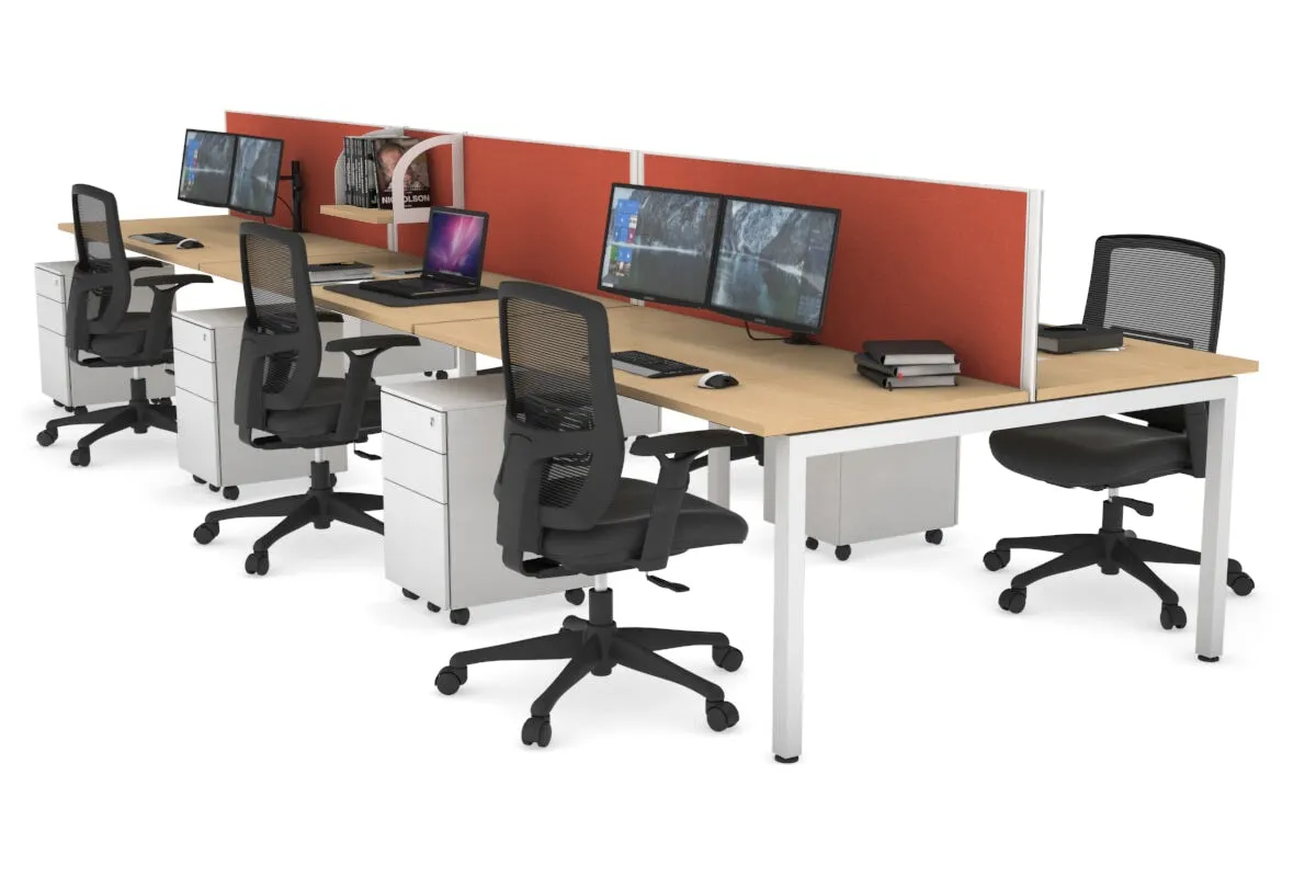 Quadro Square Legs 6 Person Office Workstation [1200L x 700W]