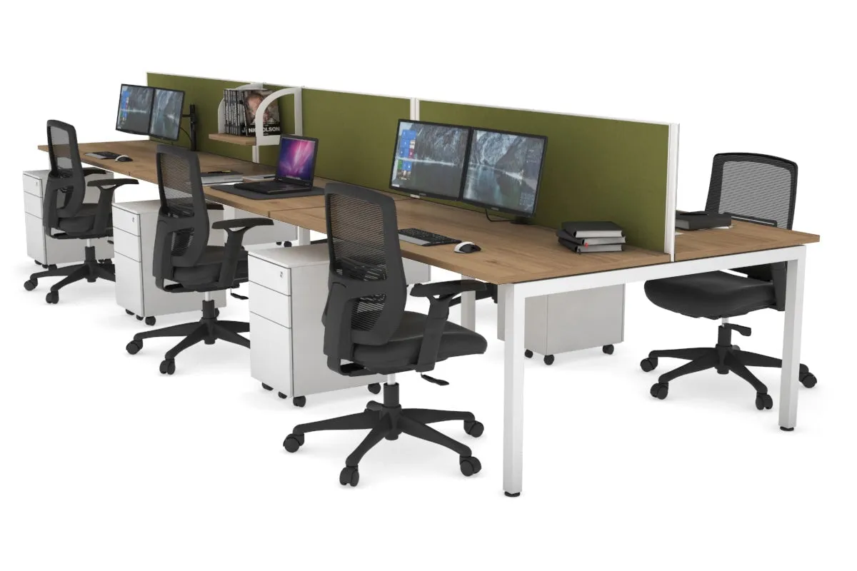 Quadro Square Legs 6 Person Office Workstation [1200L x 700W]