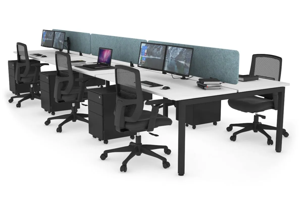 Quadro Square Legs 6 Person Office Workstation [1200L x 700W]