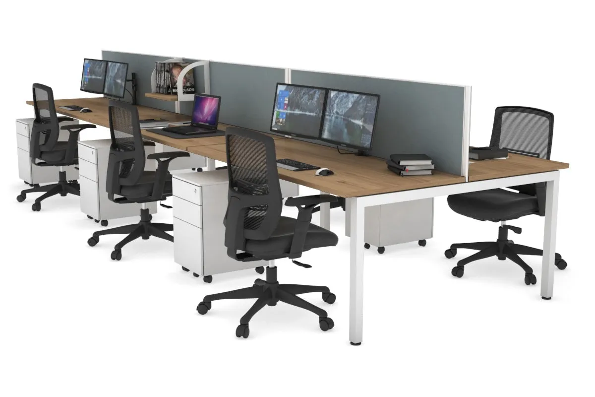 Quadro Square Legs 6 Person Office Workstation [1200L x 700W]