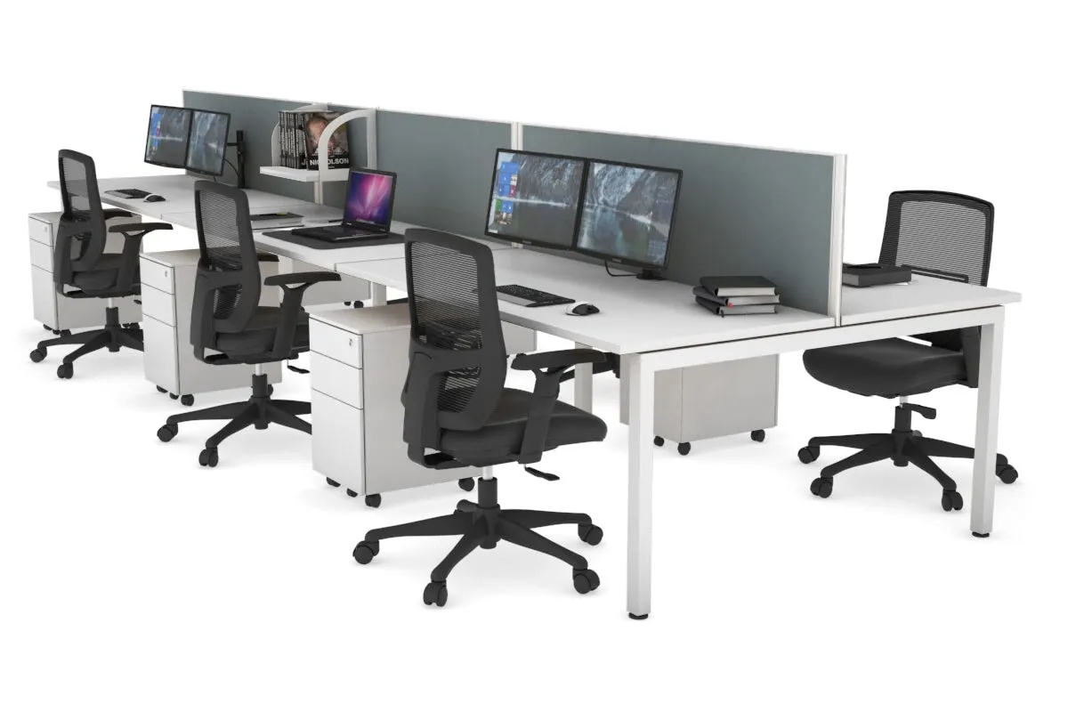 Quadro Square Legs 6 Person Office Workstation [1200L x 700W]