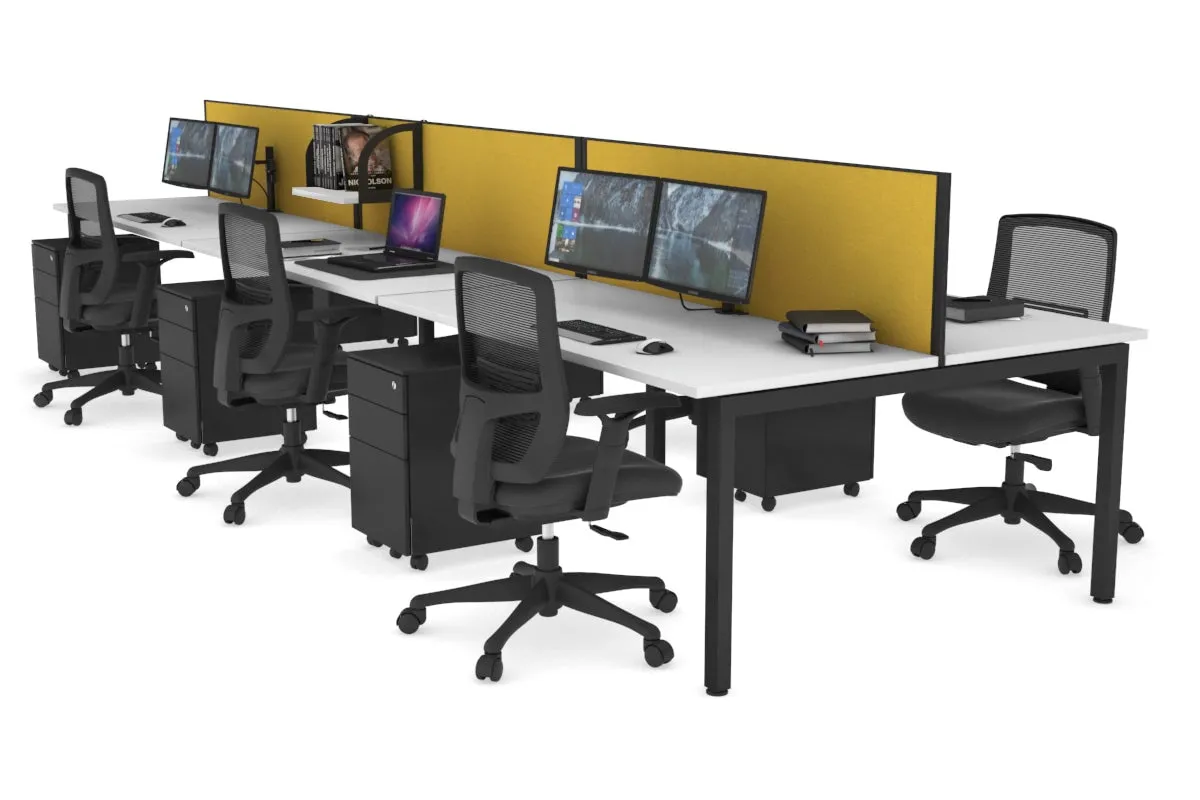 Quadro Square Legs 6 Person Office Workstation [1200L x 700W]