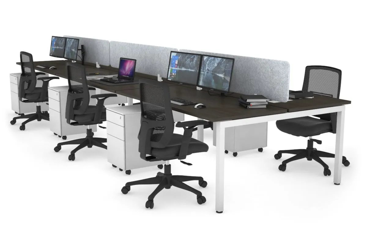 Quadro Square Legs 6 Person Office Workstation [1200L x 700W]