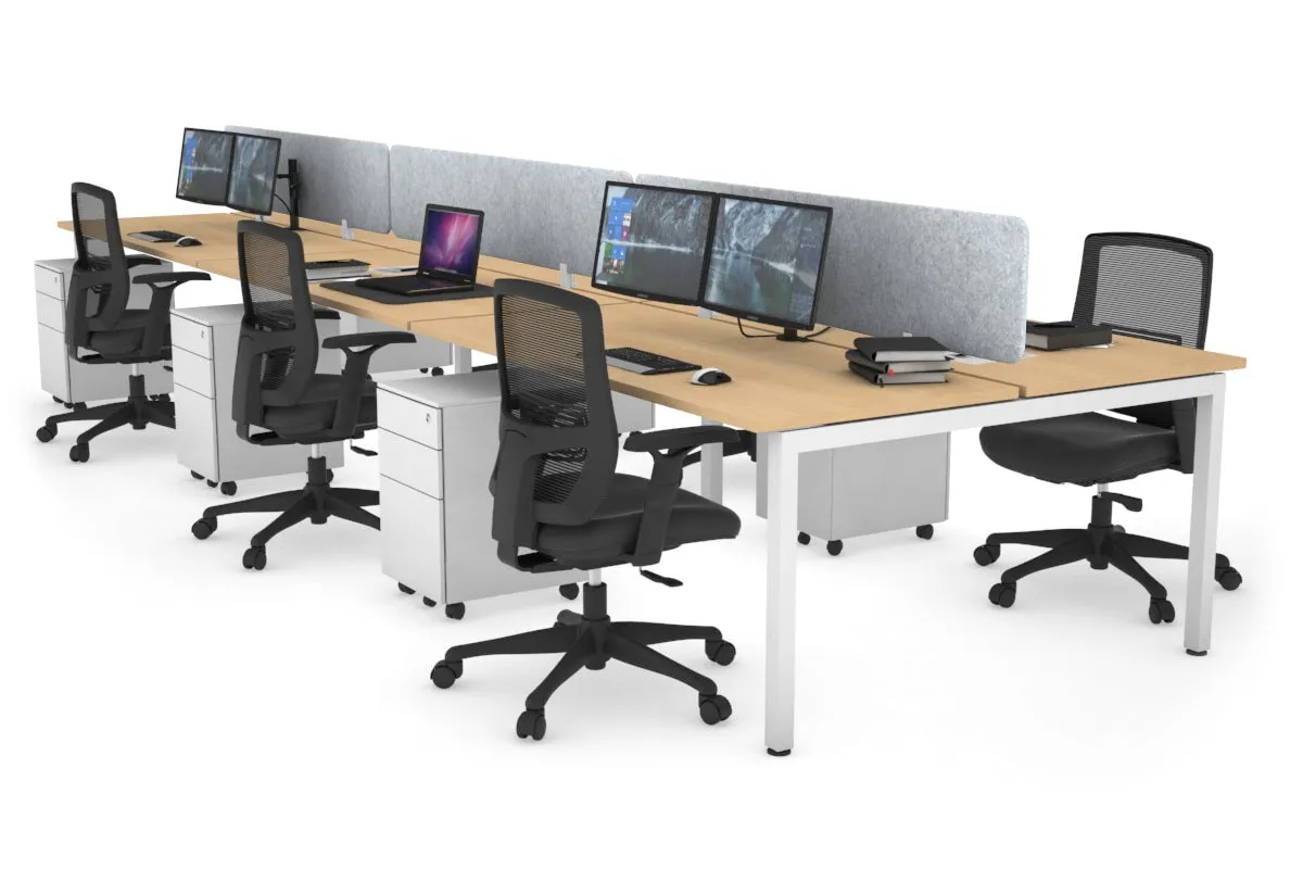 Quadro Square Legs 6 Person Office Workstation [1200L x 700W]