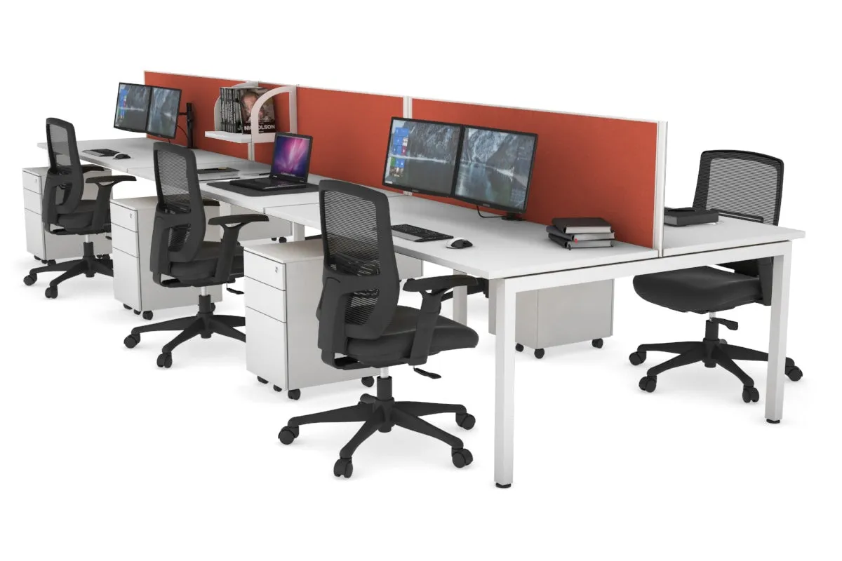 Quadro Square Legs 6 Person Office Workstation [1200L x 700W]