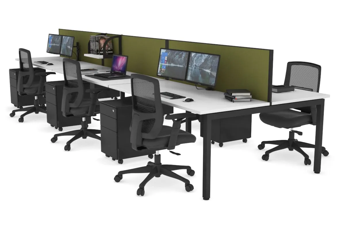 Quadro Square Legs 6 Person Office Workstation [1200L x 700W]