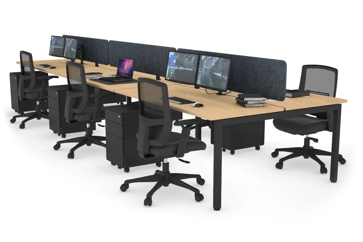 Quadro Square Legs 6 Person Office Workstation [1200L x 700W]