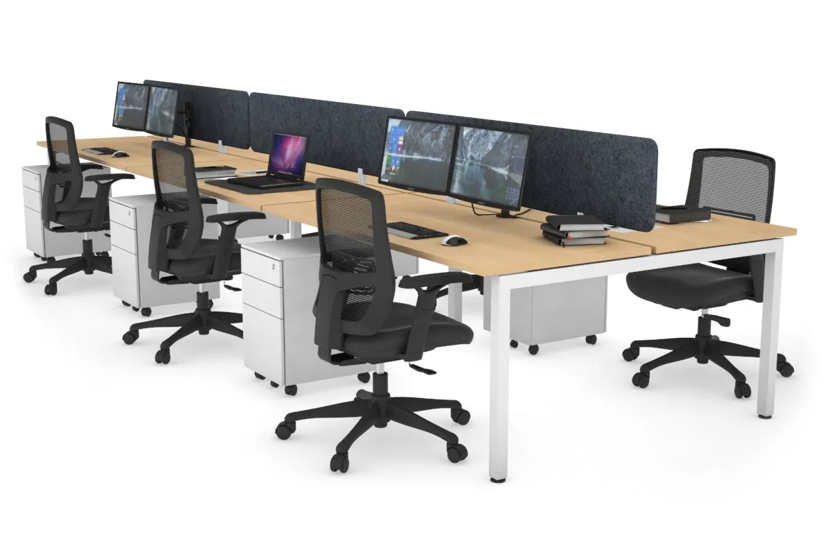 Quadro Square Legs 6 Person Office Workstation [1200L x 700W]