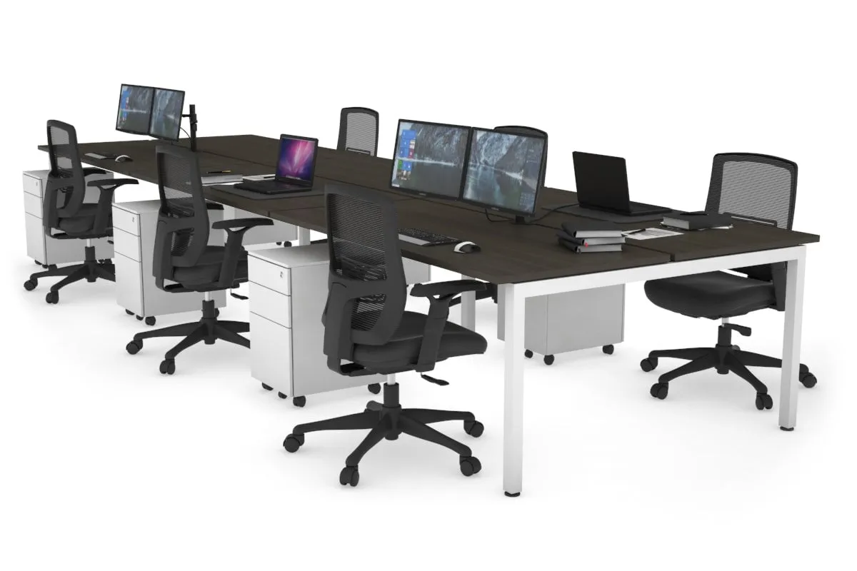 Quadro Square Legs 6 Person Office Workstation [1200L x 700W]