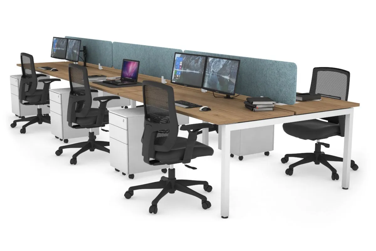 Quadro Square Legs 6 Person Office Workstation [1200L x 700W]