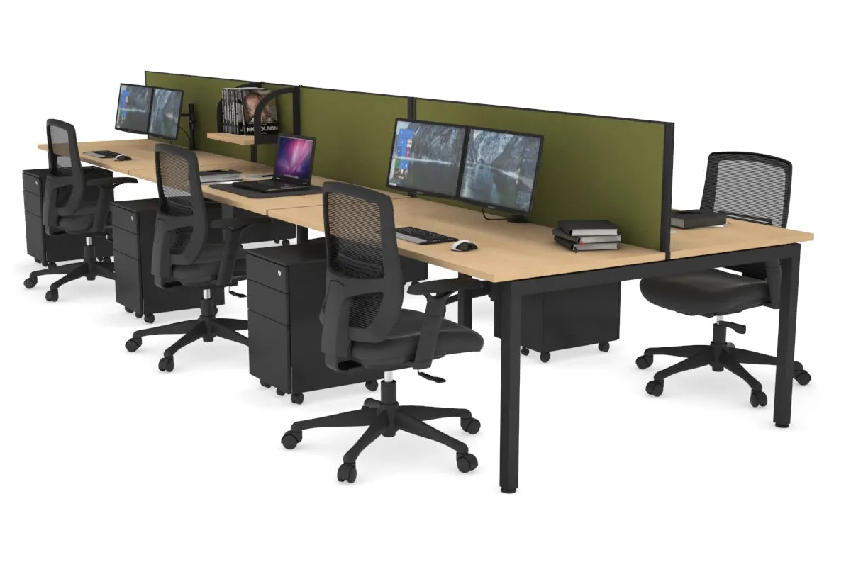 Quadro Square Legs 6 Person Office Workstation [1200L x 700W]