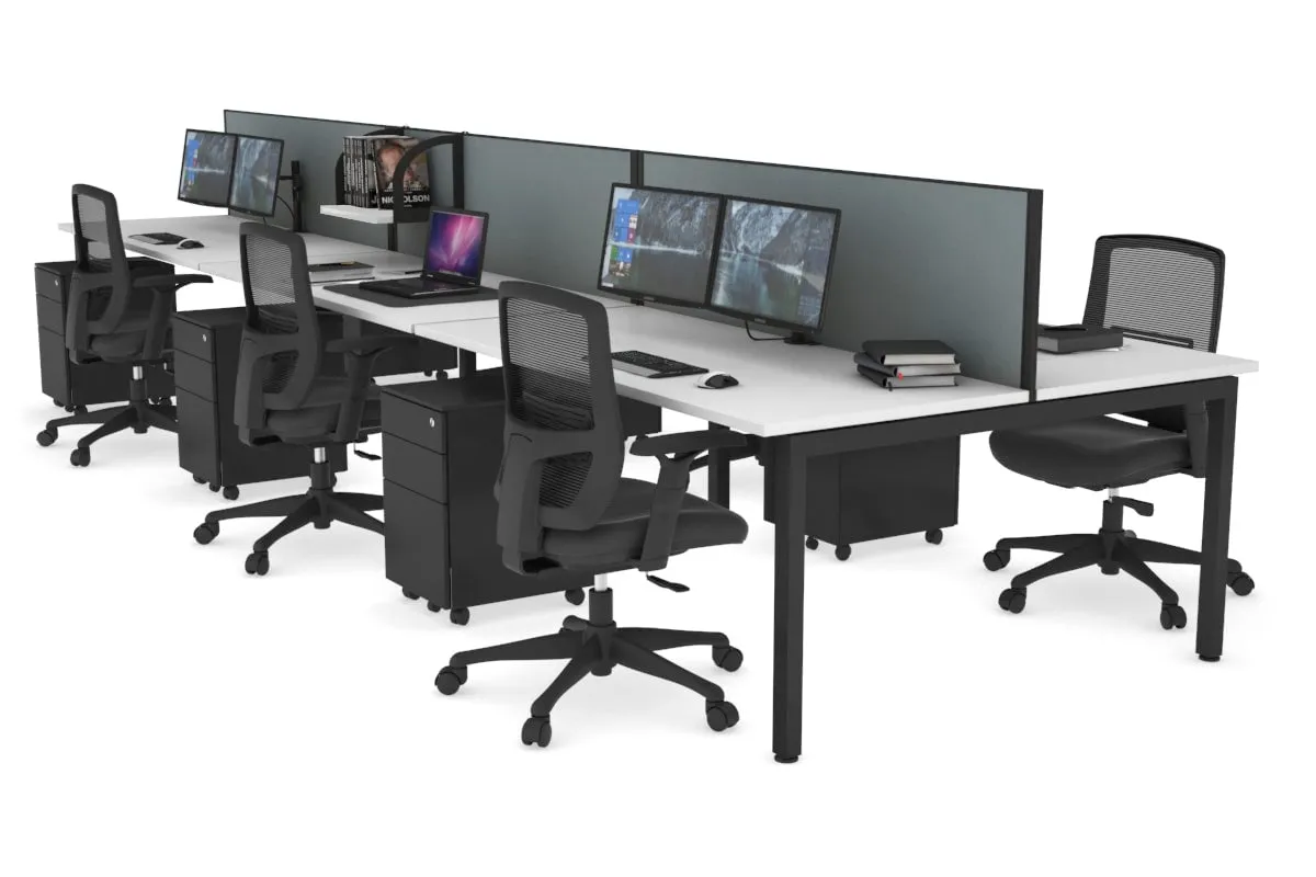 Quadro Square Legs 6 Person Office Workstation [1200L x 700W]