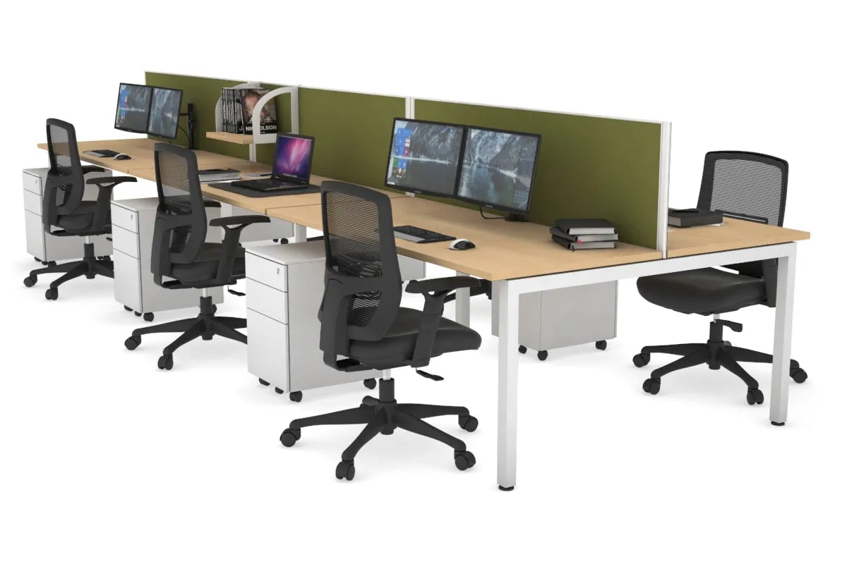Quadro Square Legs 6 Person Office Workstation [1200L x 700W]
