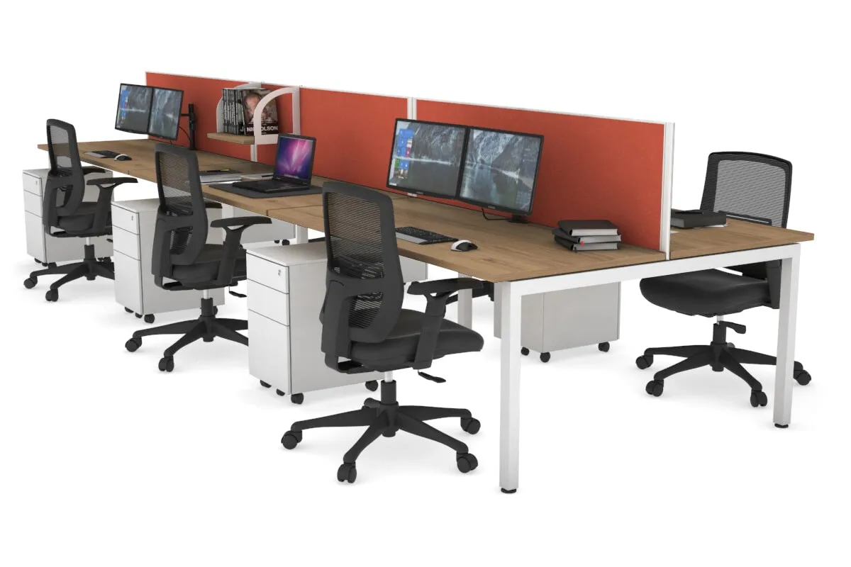 Quadro Square Legs 6 Person Office Workstation [1200L x 700W]