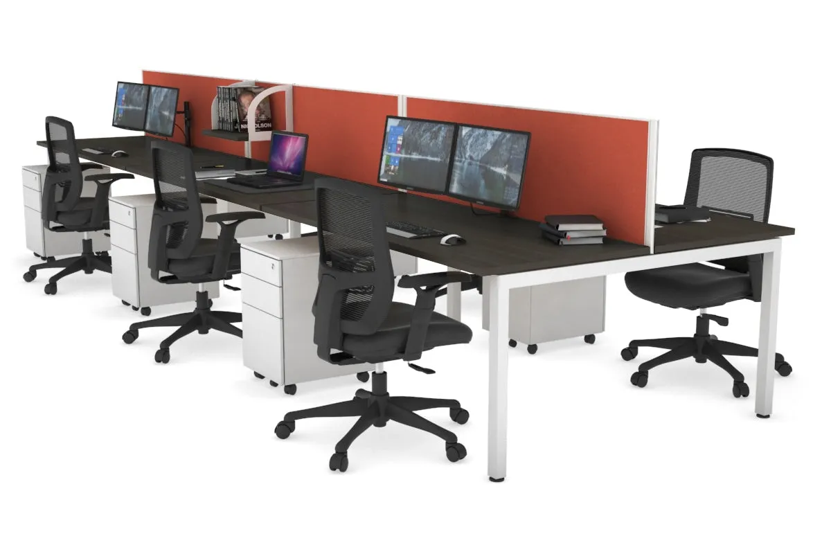 Quadro Square Legs 6 Person Office Workstation [1200L x 700W]