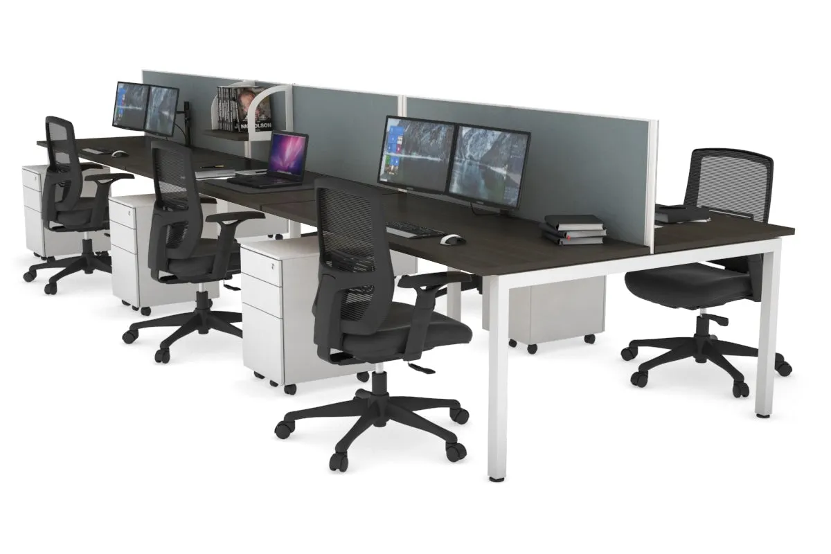 Quadro Square Legs 6 Person Office Workstation [1200L x 700W]
