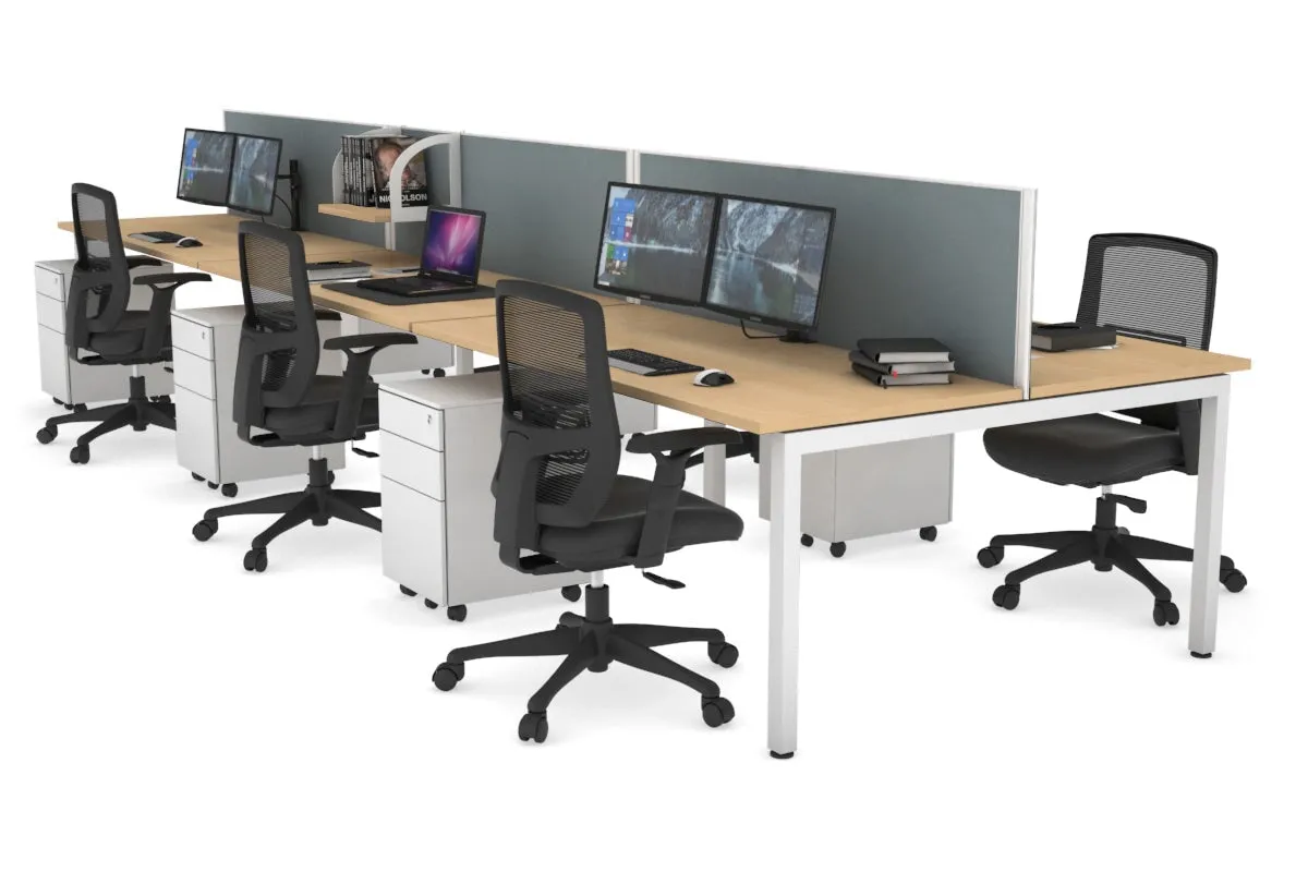 Quadro Square Legs 6 Person Office Workstation [1200L x 700W]