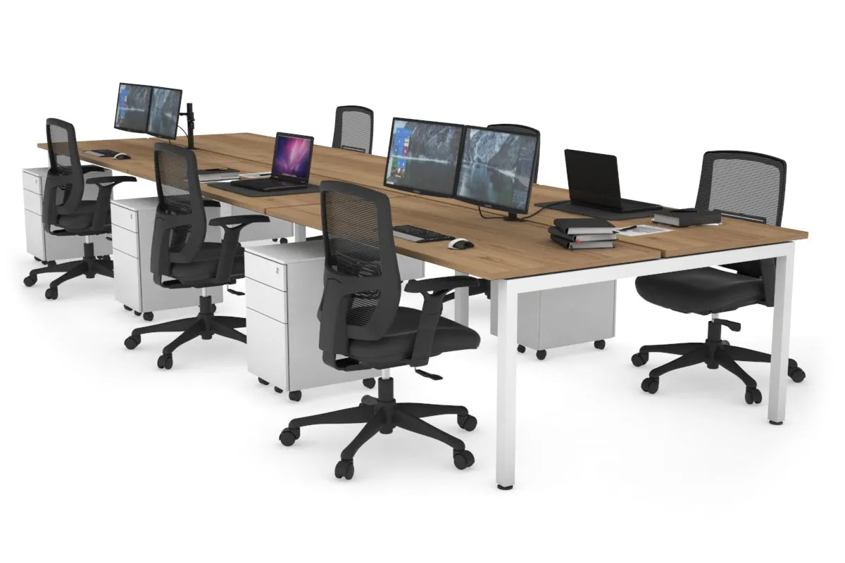Quadro Square Legs 6 Person Office Workstation [1200L x 700W]