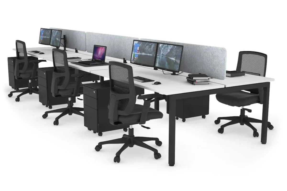 Quadro Square Legs 6 Person Office Workstation [1200L x 700W]
