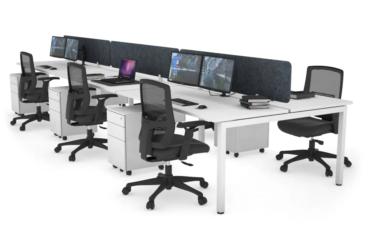 Quadro Square Legs 6 Person Office Workstation [1200L x 700W]