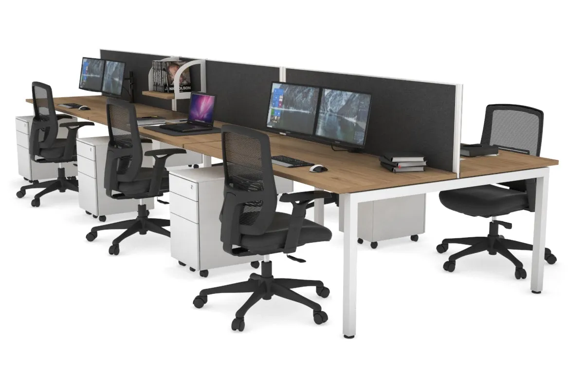 Quadro Square Legs 6 Person Office Workstation [1200L x 700W]