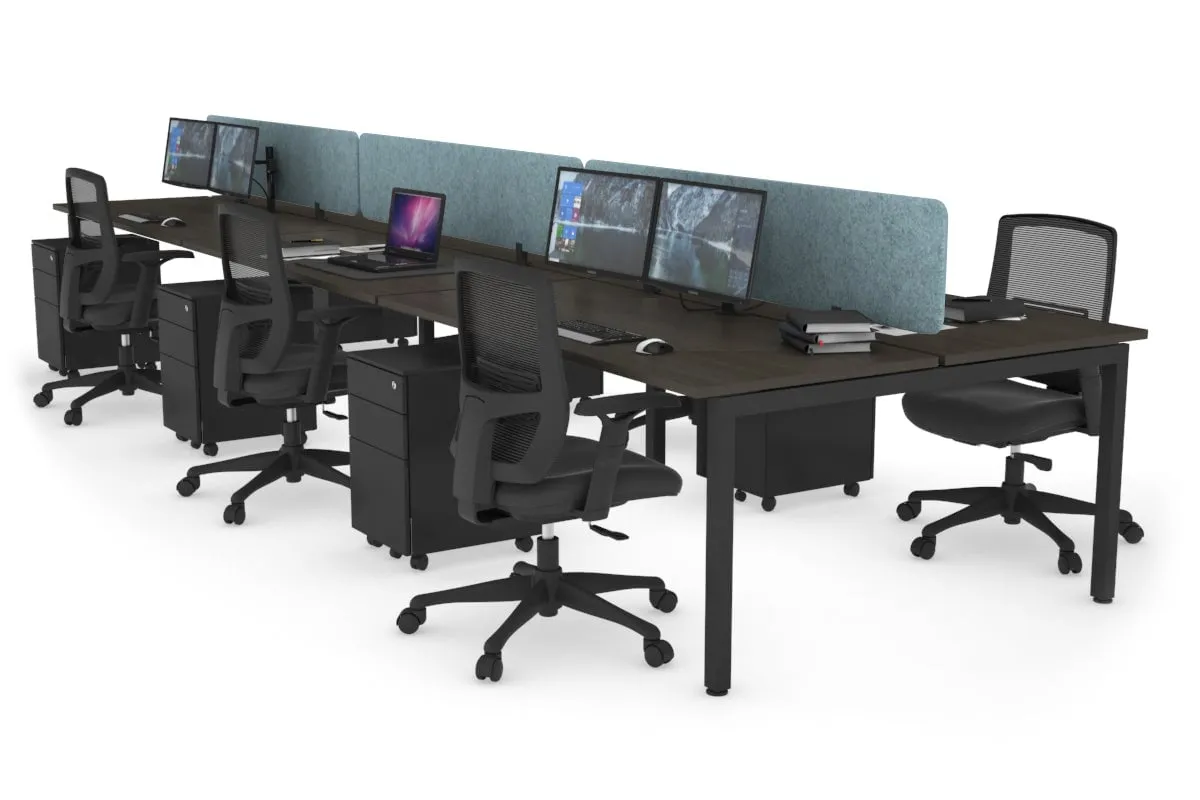 Quadro Square Legs 6 Person Office Workstation [1200L x 700W]