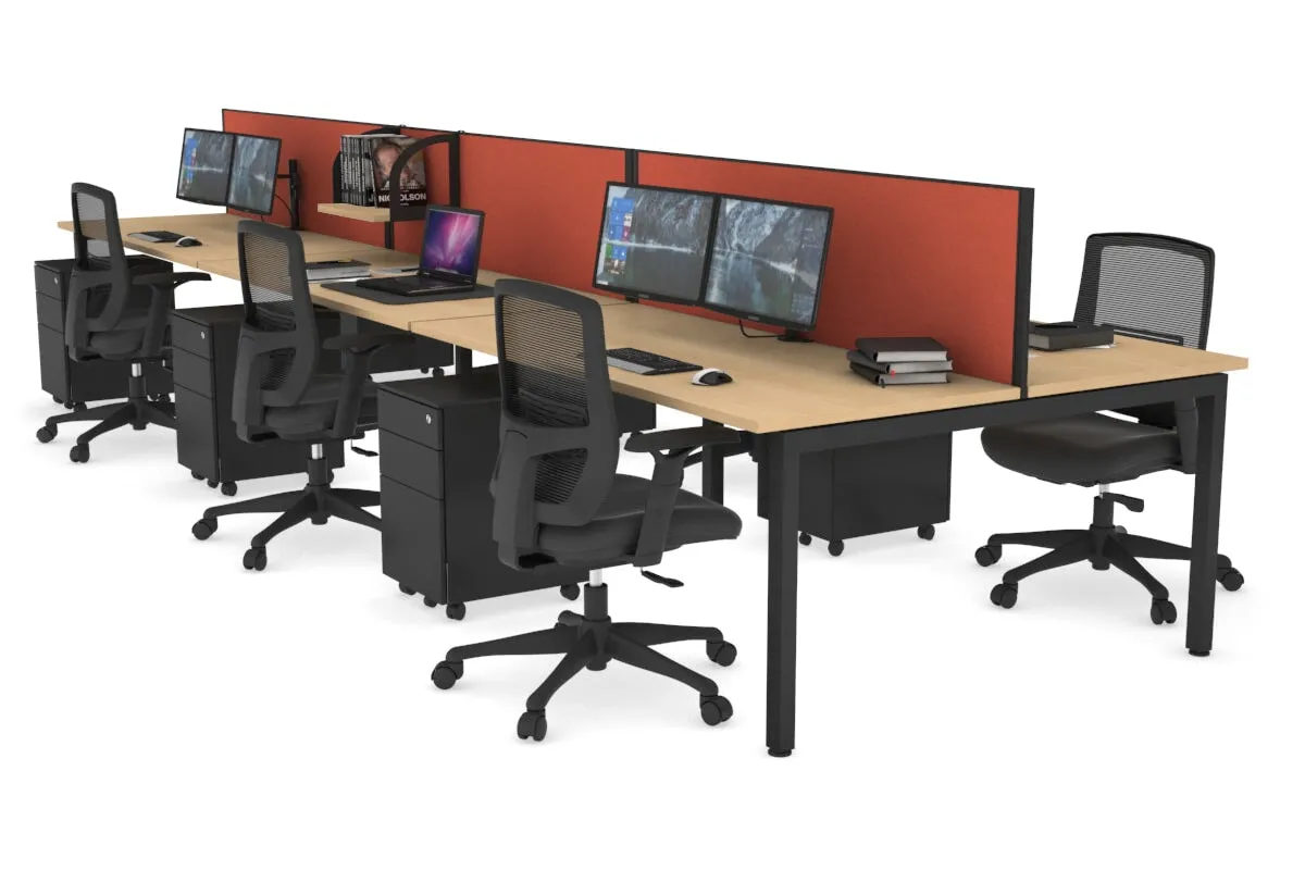 Quadro Square Legs 6 Person Office Workstation [1200L x 700W]