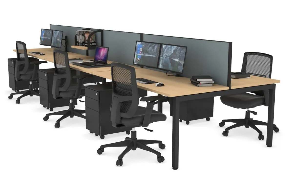 Quadro Square Legs 6 Person Office Workstation [1200L x 700W]