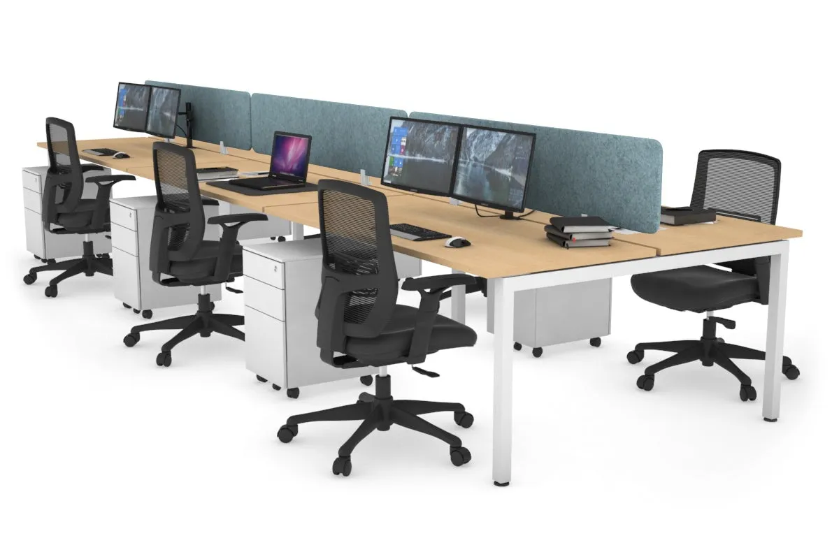 Quadro Square Legs 6 Person Office Workstation [1200L x 700W]