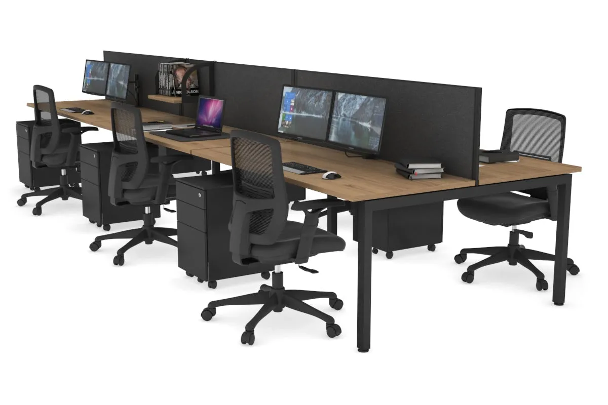 Quadro Square Legs 6 Person Office Workstation [1200L x 700W]