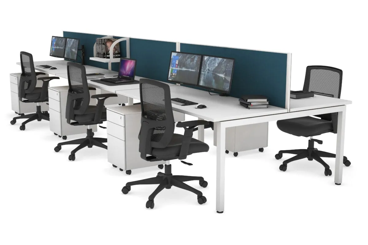 Quadro Square Legs 6 Person Office Workstation [1200L x 700W]