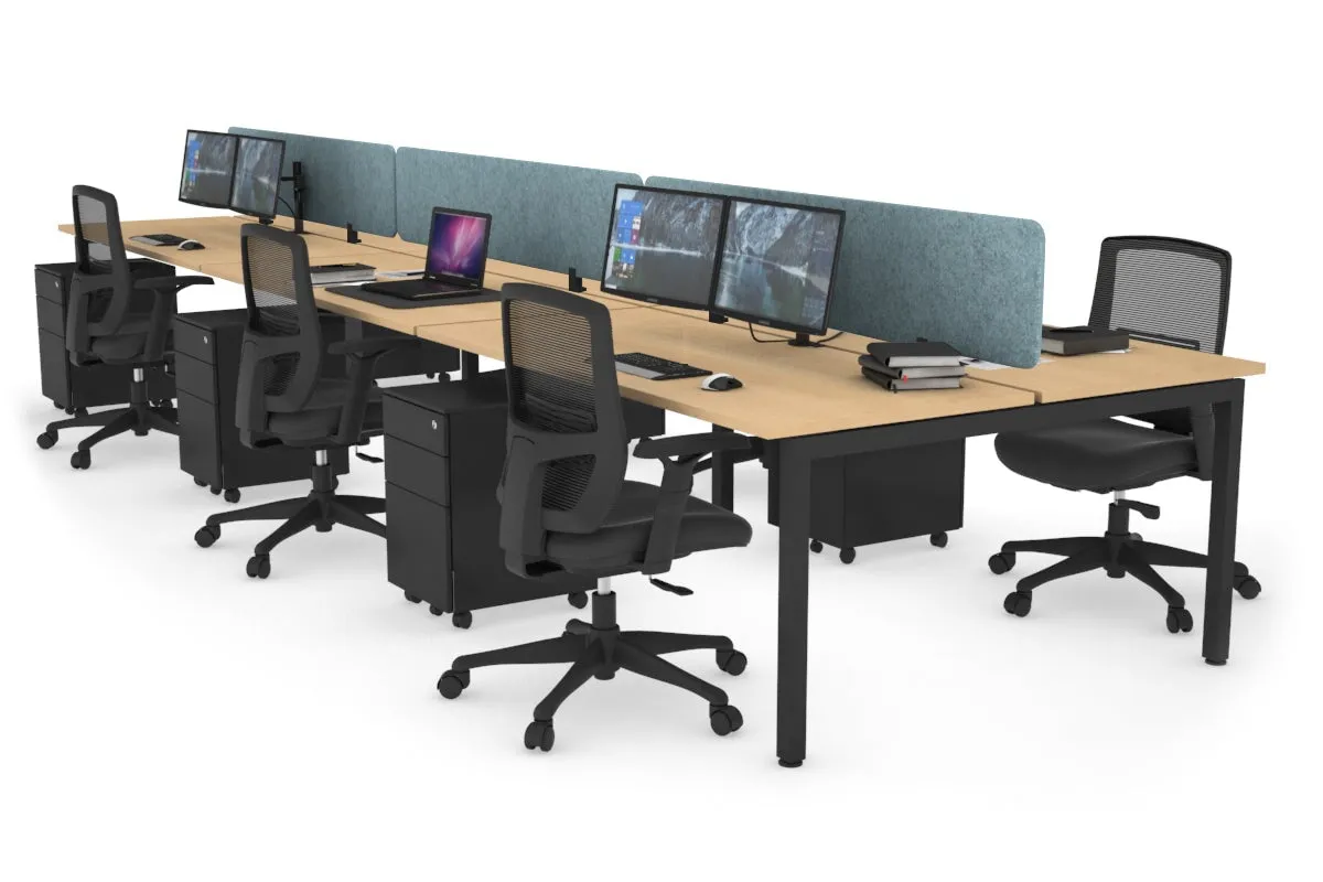 Quadro Square Legs 6 Person Office Workstation [1200L x 700W]