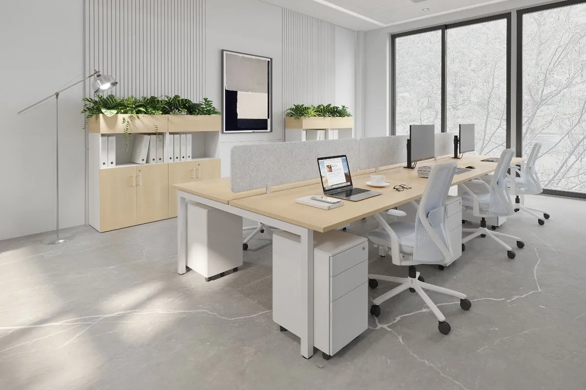 Quadro Square Legs 6 Person Office Workstation [1200L x 700W]