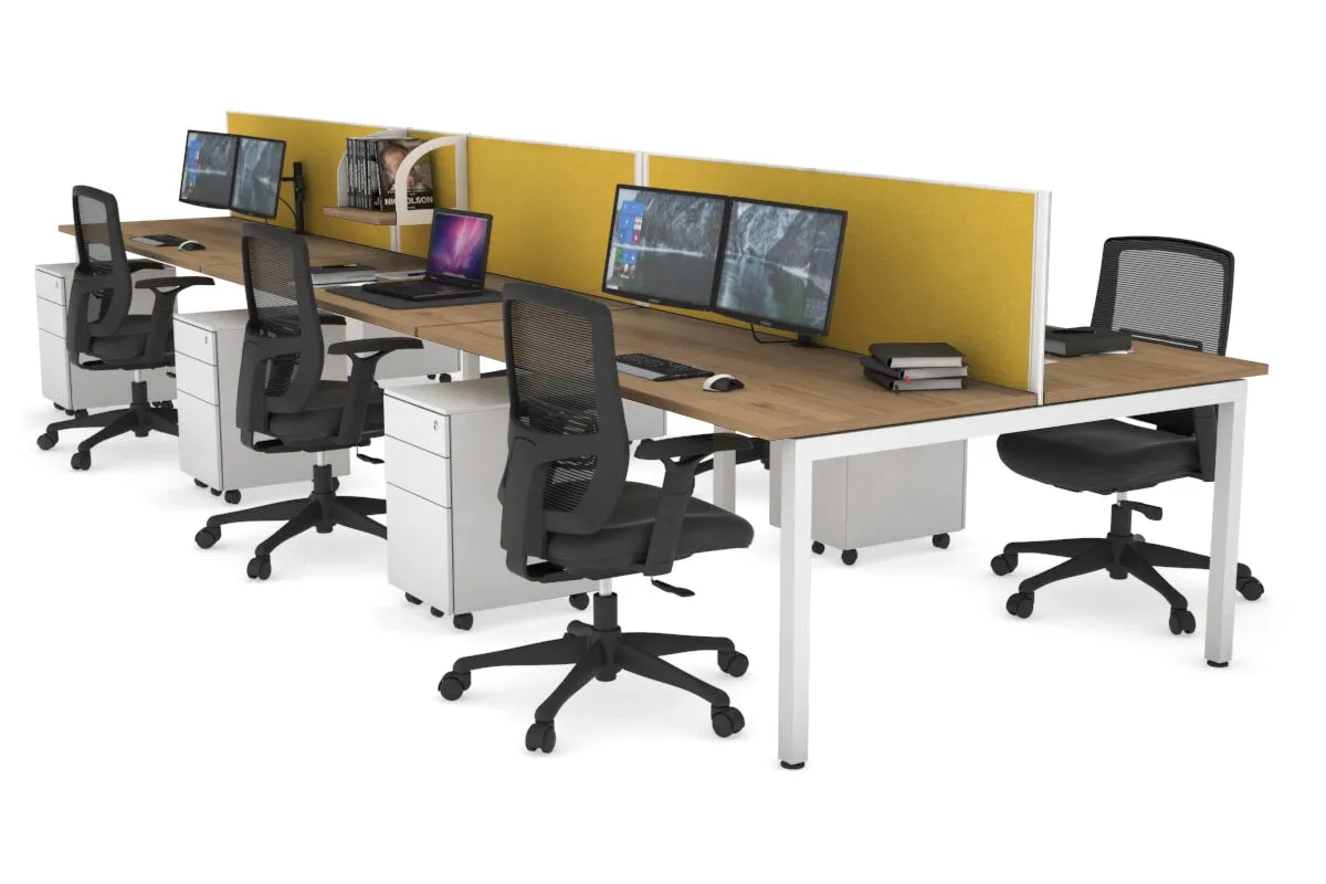 Quadro Square Legs 6 Person Office Workstation [1200L x 700W]