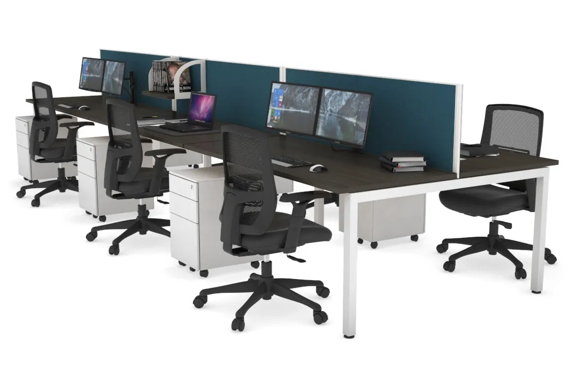 Quadro Square Legs 6 Person Office Workstation [1200L x 700W]