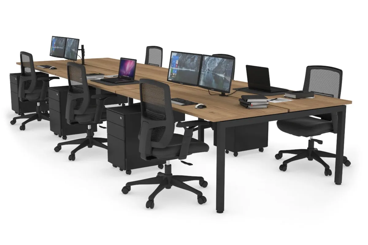 Quadro Square Legs 6 Person Office Workstation [1200L x 700W]