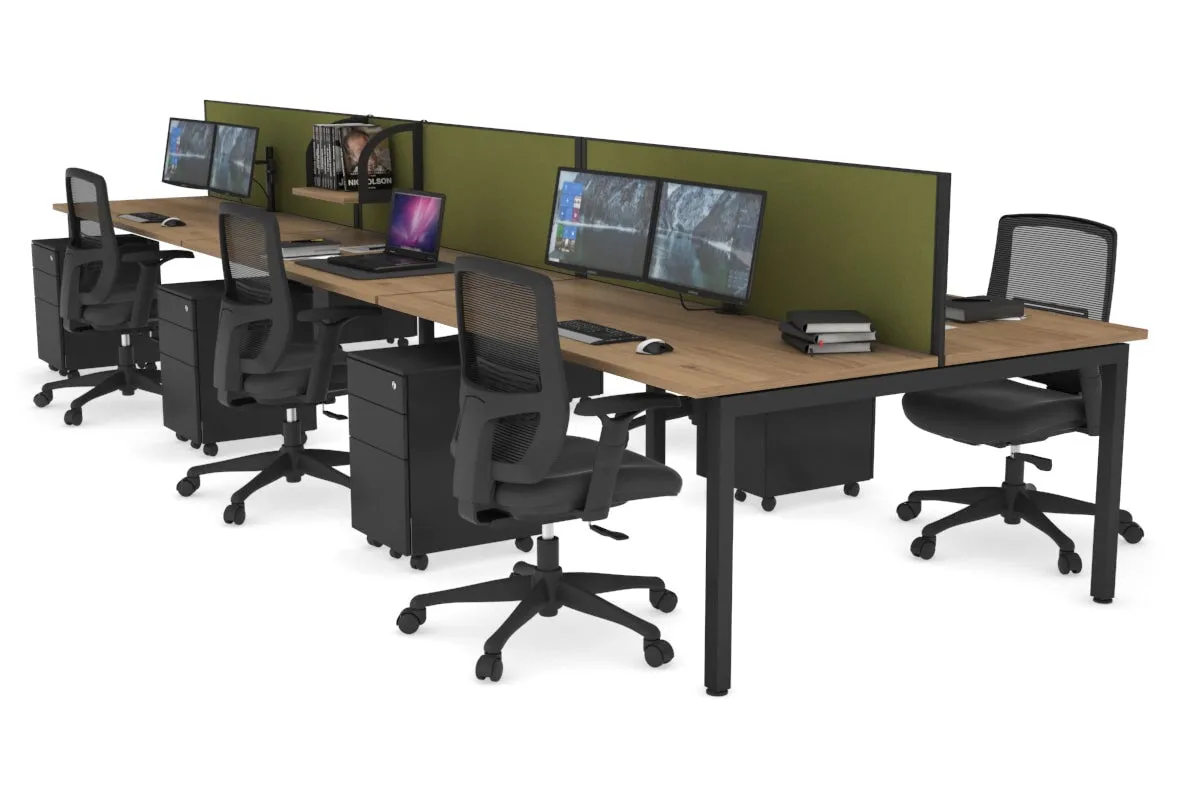 Quadro Square Legs 6 Person Office Workstation [1200L x 700W]