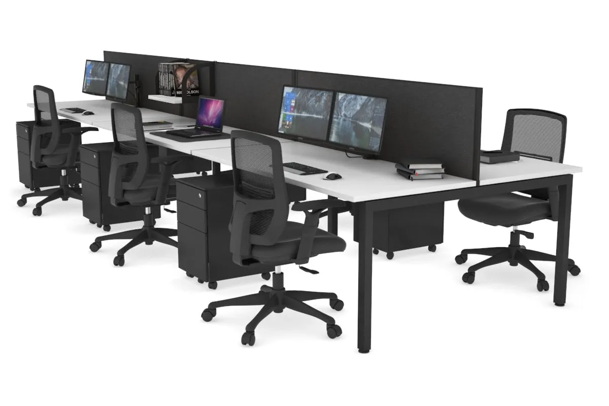 Quadro Square Legs 6 Person Office Workstation [1200L x 700W]