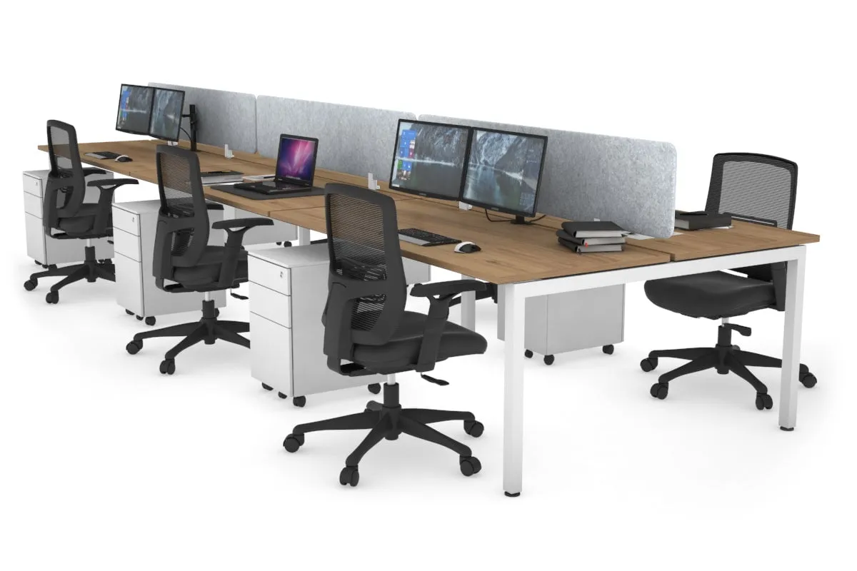 Quadro Square Legs 6 Person Office Workstation [1200L x 700W]