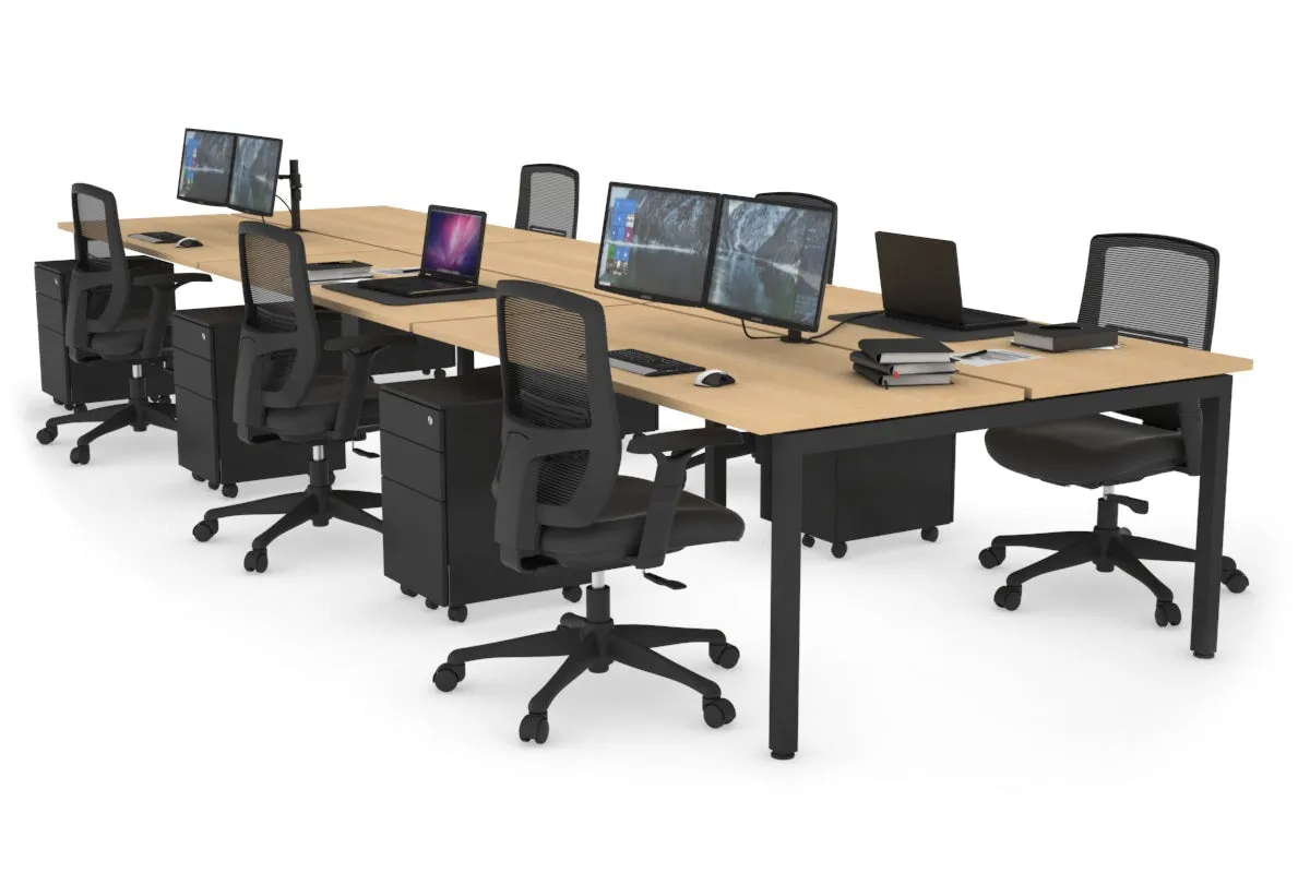 Quadro Square Legs 6 Person Office Workstation [1200L x 700W]