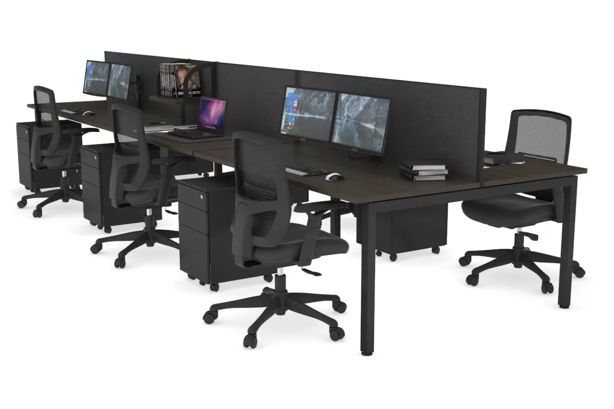 Quadro Square Legs 6 Person Office Workstation [1200L x 700W]